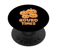 Calabazas Kawaii de Gourd Times para Halloween Jack o Lantern PopSockets PopGrip Adhesivo
