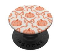 Calabazas y lazos naranjas patrón de Halloween lazos naranjas lindos PopSockets PopGrip Adhesivo