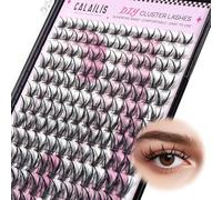 CALAILIS Extensiones de pestañas de manga Lashes 144 unidades D Curl DIY pestañas individuales Mega volumen y reutilizable Cluster Lashes Super Thin Band y Soft Comfotable todo el día (L32)