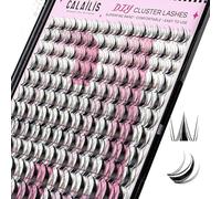 CALAILIS Extensiones de pestañas de manga Lashes 144 unidades D Curl DIY Pestañas individuales Mega Volumen y Reutilizables Cluster Lashes Super Thin Band y Soft Comfotable todo el día (FY)