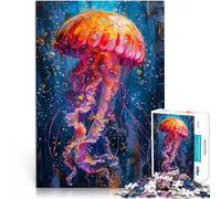 Calamar en Pintura Rompecabezas para Adultos 1000 Piezas Juguetes educativos de Aprendizaje Juegos Familiares Gran Regalo para Juegos 38x26cm