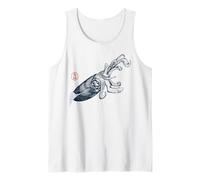 Calamar Flecha - Estilo japonés con Sello Kanji Camiseta sin Mangas