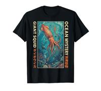Calamar Gigante Arte Japonés Océano Camiseta gráfica económica