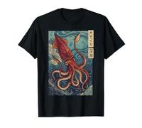 Calamar Gigante Arte Japonés Océano Camiseta gráfica económica