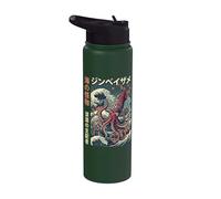 Calamar Gigante Arte Japonés Océano Stainless Steel Insulated Water Bottle