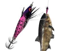 Calamar Jig, con gancho realista y brillante barriga, señuelos de pesca en mar profundo, para trucha, pulpo, yacimiento del río arroyo, área costera a lo largo de la