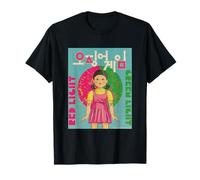 Calamar Juego Coreano Texto Logo Rojo Luz Verde Luz Muñeca Camiseta
