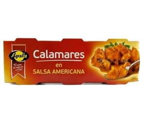 Calamares en Salsa Americana - Pack de 3 Latas (3 x 59g) | Listos para Consumir | Sabor Intenso y Auténtico | Ideal para Aperitivos y Platos Rápidos
