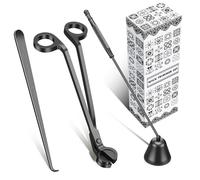 calary Juego de recortador de mechas de Velas, apagador de Velas y dispensador de Mecha y Accesorios para Velas, Kit de Cuidado de Velas 3 en 1 para Amantes de Las Velas (Negro)