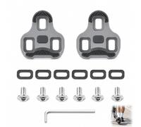Calas de Bicicleta Carretera 3 Agujeros, Placas 4,5° Flotación, Compatible con Look Keo Bike Pedales, Tacos Antideslizantes con Tornillos para Zapatillas Ciclismo, Pedales Gris MTB Road Cleat
