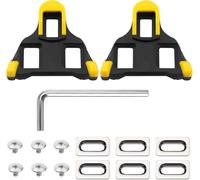 Calas de Bicicleta de Carretera, Compatible con Shimano SPD SL SM-H10 SM-H11 SM-H12 Pedales de Sistema de Bloqueo Antideslizantes Calas Carretera para MTB Interior Bike (Amarillo y Negro)