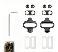 Calas SPD SH51 para Pedales Shimano - Set de 2 Placas de Zapatilla MTB con Protectores de Suela de Acero Inoxidable y Tornillos Negros Sistema Single-Release para Bicicleta Gravel