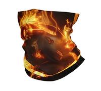 Calavera 3D con Huesos Cruzados Fuego Muerte Infierno Negro Unisex Bufanda Tubular Elástica Pasamontañas Multifuncional Snood para Invierno Ciclismo Esquí Correr