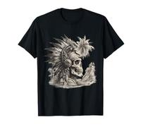 Calavera Azteca emplumada Maya Mexicana indígena Azteca Camiseta