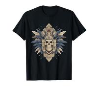 Calavera Azteca emplumada Maya Mexicana indígena Azteca Camiseta