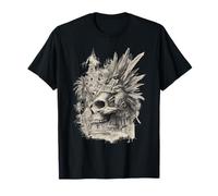 Calavera Azteca emplumada Maya Mexicana indígena Azteca Camiseta