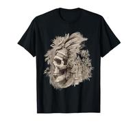 Calavera Azteca Maya Mexicana emplumada indígena Azteca Camiseta