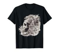 Calavera Azteca Maya Mexicana emplumada indígena Azteca Camiseta