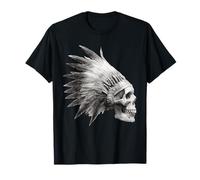 Calavera Azteca Maya Mexicana emplumada indígena Azteca Camiseta