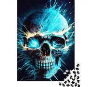 Calavera Azul Puzzle de 1000 Piezas Papel para Adultos Estilo Relámpago Juego de concentración Relajación Decoración Familiar Regalo 38x26cm/1000pcs