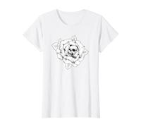 Calavera Cabeza Esqueleto Rosa Halloween Negro Gótico Camiseta gráfica económica