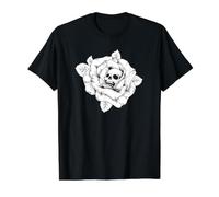 Calavera Cabeza Esqueleto Rosa Halloween Negro Gótico Camiseta gráfica económica