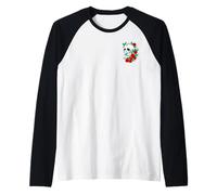 Calavera Cabeza Esqueleto Rosa Roja Halloween Gráfi Camiseta Manga Raglan