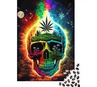 Calavera Colorida Puzzle de 1000 Piezas para Adultos Diseño Planta Psicodélica Puzzle para Toda la Familia Relajación Decoración 70x50cm/1000pcs