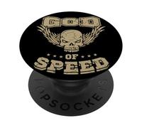 Calavera con alas Dios de la velocidad PopSockets PopGrip Adhesivo