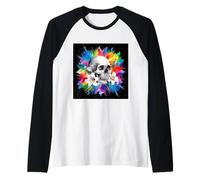 Calavera con Lirios para godos y emos Camiseta Manga Raglan