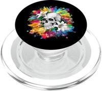 Calavera con lirios para godos y emos PopSockets PopGrip para MagSafe
