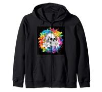 Calavera con lirios para godos y emos Sudadera con Capucha
