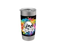 Calavera con lirios para godos y emos Vaso térmico de acero inoxidable de doble pared