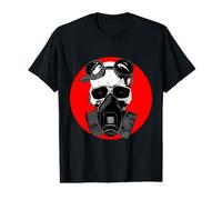 Calavera con máscara de Gas y Gafas Steampunk de Terror Halloween Camiseta gráfica económica
