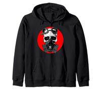 Calavera con máscara de Gas y Gafas Steampunk de Terror Halloween Sudadera con Capucha