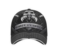 Calavera con Máscara Odio A La Gente Esqueleto Segador Horror Gótico Hombre Mujer Sombrero-Papá Peso Ligero Sombrero De Sol Casuales Gorra-Camionero para Golf Viaje Pesca
