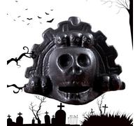 Calavera con silbato de la muerte, diseño auténtico de inspiración azteca, material de resina artesanal, estructura ligera y compacta, detallado de la calavera, dispositivo de sonido de col