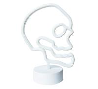 Calavera con soporte y luz neon 18x25 cm