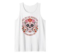 Calavera DE AZÚCAR con Flores LOS Muertos Recuerda ME DÍA DE MÉXICO Camiseta sin Mangas