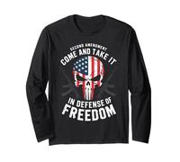 Calavera de Bandera Americana - Come and Take It, Proud 2A Patriot USA Manga Larga