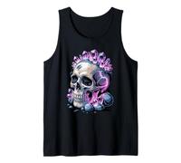 Calavera De Cristal Con Rayos Y Energía De Amatista Camiseta sin Mangas