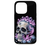Calavera De Cristal Con Rayos Y Energía De Amatista Carcasa para iPhone 13 Pro