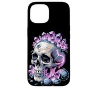 Calavera De Cristal Con Rayos Y Energía De Amatista Carcasa para iPhone 15