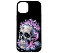 Calavera De Cristal Con Rayos Y Energía De Amatista Carcasa para iPhone 15 Plus