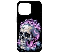 Calavera De Cristal Con Rayos Y Energía De Amatista Carcasa para iPhone 16 Pro