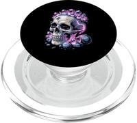 Calavera De Cristal Con Rayos Y Energía De Amatista PopSockets PopGrip para MagSafe