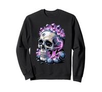 Calavera De Cristal Con Rayos Y Energía De Amatista Sudadera