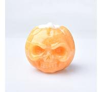 Calavera de cristal natural tallada con forma de calavera de calabaza para Halloween, decoración de bar, regalo de bricolaje, calavera de calabaza