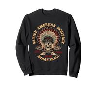 Calavera de esqueleto nativo americano, guerrero nativo americano Sudadera