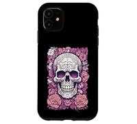 Calavera de Flores romántica de Estilo gótico Carcasa para iPhone 11